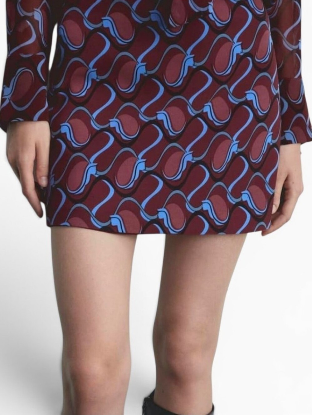 MNG ITALIAN FABRIC Absract Squiggle Print Mini Skirt - Medium